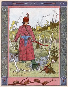 A princesa e o sapo, c.1899 (litografia) de Ivan Yakovlevich Bilibin