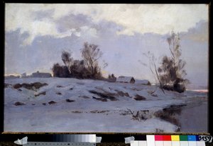 Início da Primavera. Pintura de Ivan Ivanovich Yendogurov (1861-1898), óleo sobre tela, arte russa do século XIX. Galeria Estatal Tretyakov, Moscou. de Ivan Ivanovich Yendogurov