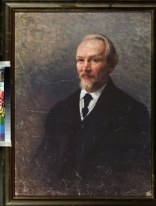 Retrato do filósofo e escritor Vasily (Vassili) Vasilievich Rozanov (1856-1919). Pintura de Ivan Kirillovich Parkhomenko (1870-1940), óleo sobre tela