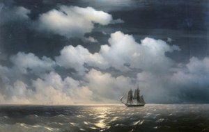 Brig Mercury &39;atacado por dois navios turcos. de Ivan Konstantinovich Aivazovsky