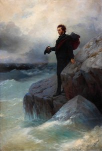 Adeus, elemento livre, ó Mar! Alexander Pushkin no Mar Negro, 1877. de Ivan Konstantinovich Aivazovsky