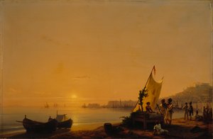 A Baía de Nápoles, 1844. de Ivan Konstantinovich Aivazovsky