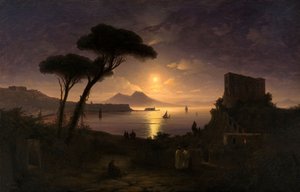 A Baía de Nápoles na noite enluarada, 1842