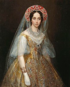 Retrato da grã-duquesa Maria Alexandrovna 1824-1880, futura imperatriz da Rússia, década de 1840.