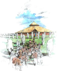 Procissão cerimonial Santuário do Círculo de Pedra de Avebury, Wiltshire, 3º Milênio aC, c1990-2010. de Ivan Lapper