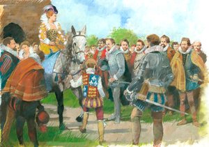 Elizabeth I sendo recebida no Castelo Kenilworth, década de 1570, c1990-2010 de Ivan Lapper