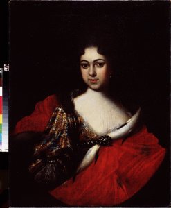 Retrato de la tsarevna Praskovia Ivanovna (1694-1731), sobrinha de Pierre I Le Grand (1672-1725) e fila de Ivan V (1666-1696). (Retrato de Tzarevna Praskovya Ivanovna, sobrinha de Pedro O Grande). Peinture de Ivan Nikitich Nikitin (Nikitine) (vers 1680-apr