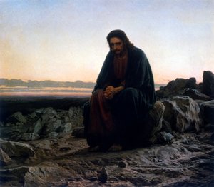 Cristo no Deserto. ou Cristo no Deserto. de Ivan Nikolaevich Kramskoy