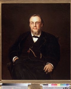 Retrato do colecionador Dr. Sergei Botkin (1832-1889) (Retrato do colecionador Dr. Sergei Botkin). Pintura de Ivan Nikolayevich Kramskoi (1837-1887), óleo sobre tela de Ivan Nikolaevich Kramskoy