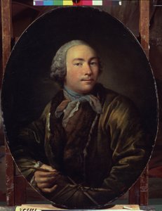 Auto-retrato. Pintura de Ivan Petrovich Argunov (Argunov) (1729-1802). Óleo sobre tela, 58,7 x 47,4 cm. Arte russa, retrato do século XVIII. Galeria Estatal Tretyakov, Moscou.