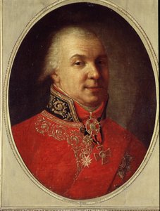 Retrato do poeta Gavrill R. Derzhavin (Gavril ou Gavrila Derzhavin) (1743-1816) (Retrato do poeta Gavrill R.Derzhavin). Pintura de Ivan Petrovich Argunov (Argunov) (1729-1802). Óleo sobre tela, 61 x 50 cm, anterior a 1801. Arte russa, retrato do século XVI