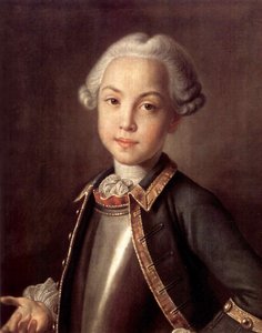 Retrato do Conde Nikolai Petrovich Sheremetev quando criança, década de 1750