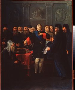 O czar Pedro I fundou o Santo Sínodo de Ivan Philippovich Tupylev