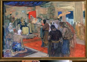 Antiguidade egípcia: "um faraó em frente à sua corte", c.1900 de Ivan Silych Goriuschkin Sorokopudov