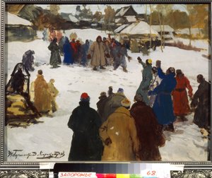 Luta de figuras. (Luta de punhos), c.1910 (têmpera sobre cartão) de Ivan Silych Goriuschkin Sorokopudov