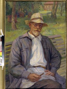 Retrato do pintor Ivan Gorshkin Sorokopudov, século XX (óleo sobre tela) de Ivan Silych Goriuschkin Sorokopudov