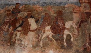 Afresco na Catedral de Nossa Senhora do Signo, Novgorod, início do século XVIII.
