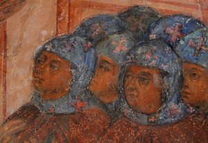 Afresco na Catedral de Nossa Senhora do Signo, Novgorod, início do século XVIII.