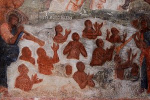 Afresco na Catedral de Nossa Senhora do Signo, Novgorod, início do século XVIII.