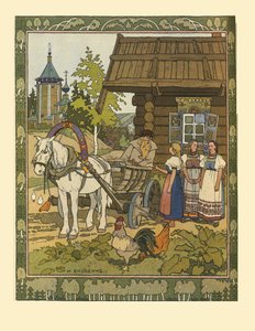 Ilustração para o conto de fadas A Pena do Finista, o Falcão, 1901-1902 de Ivan Yakovlevich Bilibin