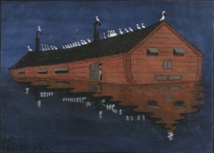Arca de Noé, de Arosenius, Ivar (1878-1909). Gouache no papel. Tamanho: 18x25 cm. Nationalmuseum Estocolmo