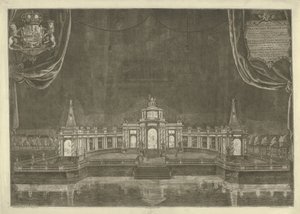 Iluminação do teatro em Haia para a Paz de Aachen, 1749 de Iven Besoet