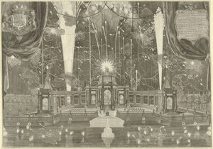 Fogos de artifício em Haia para a Paz de Aachen, 1749 de Iven Besoet