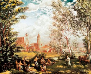Pintura "Fete champetre" de Ivo Pascual i Rodes (1883-1949). 1939 DR de Ivo Pascual i Rodes
