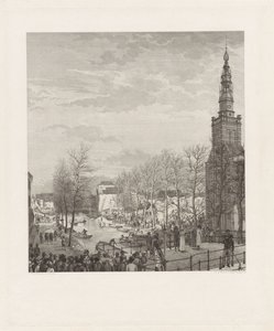 Devastação no Steenschuur após o desastre da pólvora de Leiden, 1807