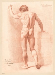 Nu masculino de pé, visto por trás (1º prémio 1805) de Izaak Riewert Schmidt