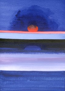 Seascape, pôr do sol, Helsínquia, 1991 (acrílico sobre tela) de Izabella Godlewska de Aranda