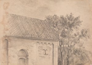 Arquitetura da igreja com árvores de J.A. Jerichau (II)