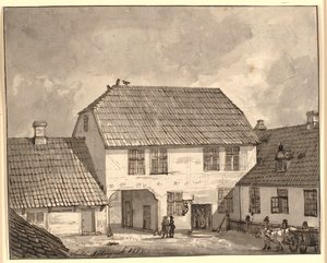 Interior da fazenda de Sorø de Johan Christian Dahl