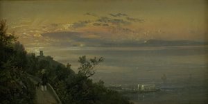Vista das colinas acima de Castellamare em Nápoles de Johan Christian Dahl