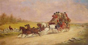 O Treinador Real do Correio entre a Raposa e a Caça, 1881 de J.C. Maggs
