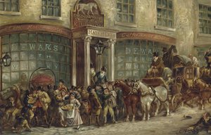 Adega de cavalos brancos Hatchetts, Piccadilly, Londres (chromolitho)