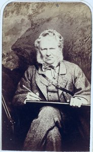 Retrato de Sir Edwin Landseer (1802-1873) (impressão de albume) de J.C. Watkins