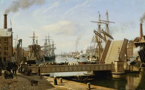 Uma vista de Copenhague com o Knippelsbro, 1882 de J.E. Carl Rasmussen
