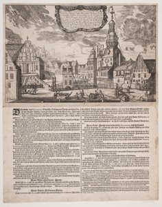 Slotspladsen em Copenhague durante o uso dos pulverizadores inventados pelo Diretor de Bombeiros Fuchs de J.E. Wedel