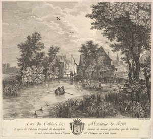 Paisagem fluvial após a pintura no gabinete do Sr. Poullain, 1780. de JF Borgnet