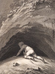 O espancado Niels Klim rasteja para dentro da caverna de J.F. Clemens