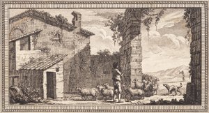 Um pastor com ovelhas e cabras de J.F. Clemens