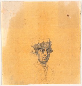 Preparação para uma das cabeças para o stick: Frederik, o Grande, voltando para casa depois de uma revista em Potsdam de J.F. Clemens