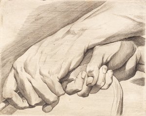 Folha de estudo de duas mãos segurando uma corda de J.F. Clemens