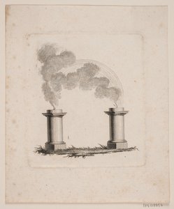 A vinheta representando dois altares de onde a fumaça sobe e une de J.F. Clemens