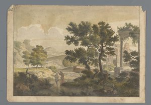 Paisagem com o Batismo de Cristo de J.H. Wend