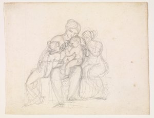 Grupo de figuras. Mulher e 3 filhos de J.L. Lund