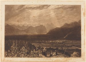Cadeia de Alpes de Grenoble a Chamberi, publicado 1812 de Joseph Mallord William Turner