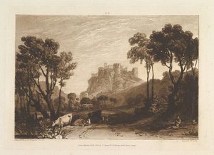 O Castelo acima do Meadows Liber Studiorum, parte II, placa 8, 1808. de Joseph Mallord William Turner