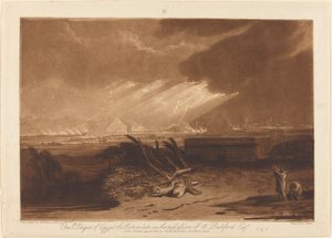 A Quinta Praga do Egito, publicado em 1808. de Joseph Mallord William Turner